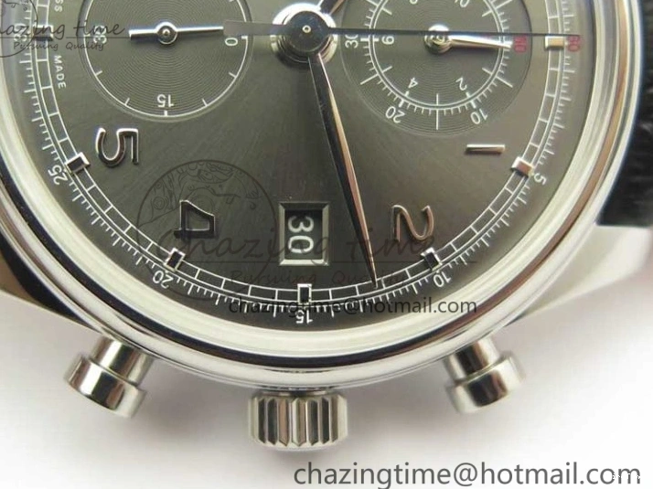 MIROTIME 0213 Portuguese Chrono SS ZF 1:1 Best Edition Gray Dial SS On Black Leather Strap A ZipUp 7215